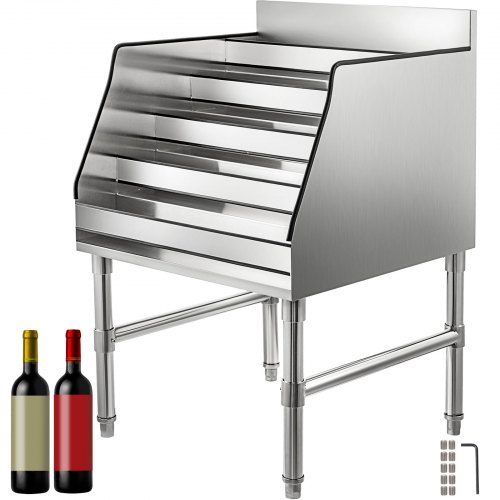 

VEVOR Portabottiglie Liquori 5 Ripiani, Porta Bottiglie Vino Cinque Livelli 60x58x82,5cm in Acciaio Inossidabile, Portabottiglie per Liquori, Espositore per Bottiglie di Liquori