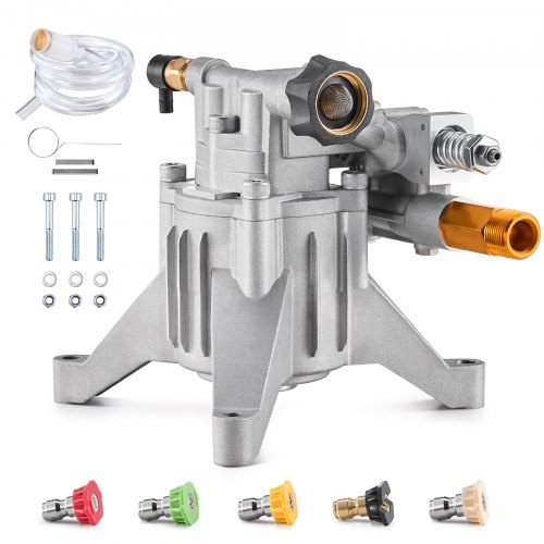 

VEVOR Pompa per Idropulitrice, Albero Verticale da 22,2 mm Kit di Pompe per Idropulitrice Sostitutive con 5 Ugelli, 232,01 kgf/cm² 13,63 L/min Hardware Tubo Sifone, per RYOBI, Honda, Briggs e Stratton