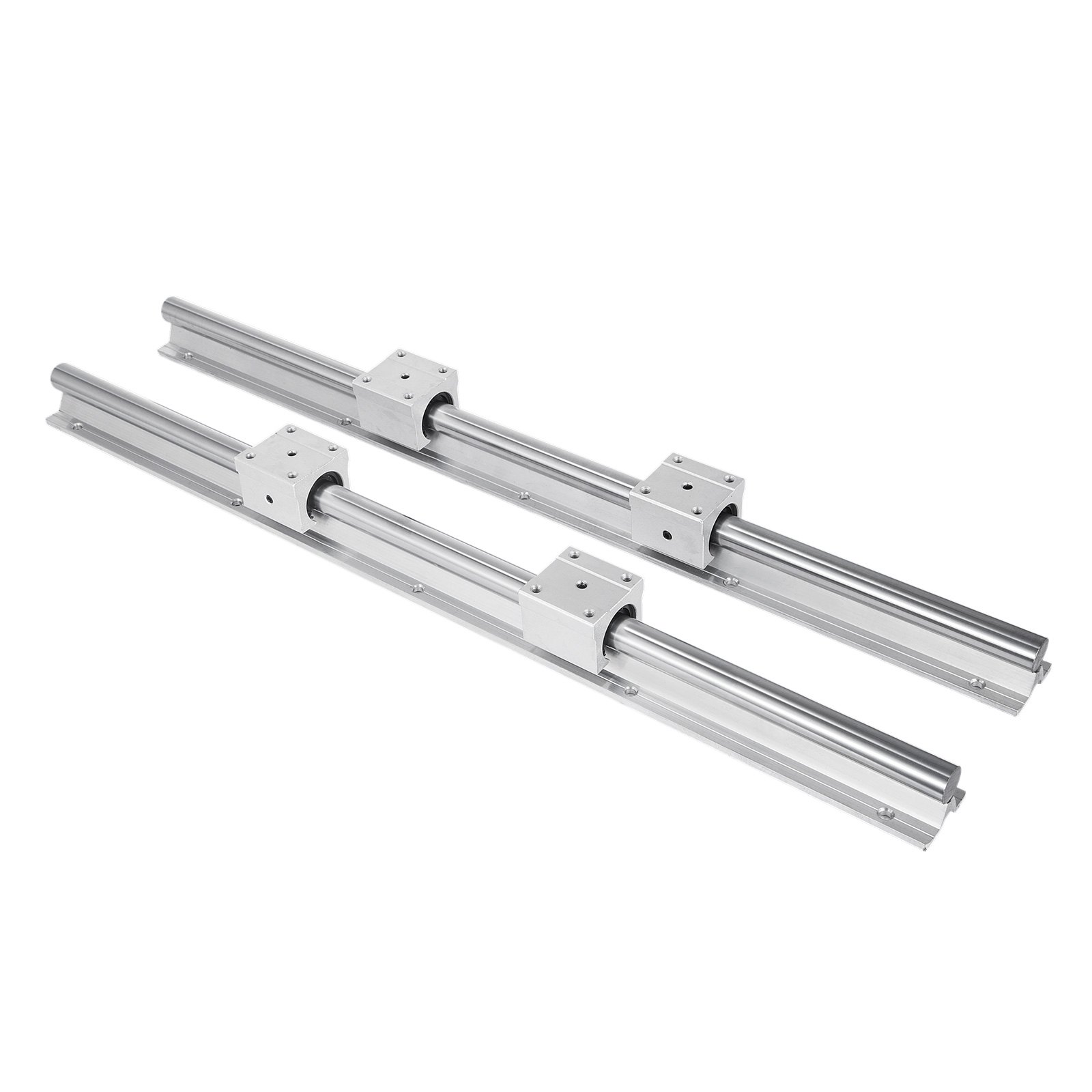 QUARKZMAN Set Guida Lineare 8mm X 150mm Con 4 Cuscinetti SCS8UU E 4 Supporti SK8 – Per CNC E Stampanti 3D, Argento
