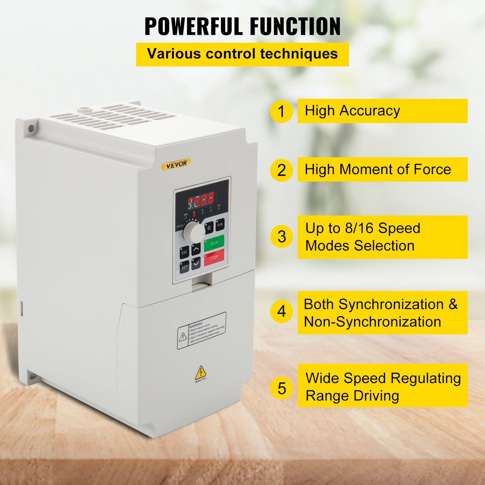 VISKEE Driver Inverter con Ingresso trifase 380V 0,75KW/1,5KW/2,2KW/3,7KW for Il Controllo della velocità del Motore Convertitore di frequenza CC 50HZ 60HZ VFD (Color : 11kw 380v