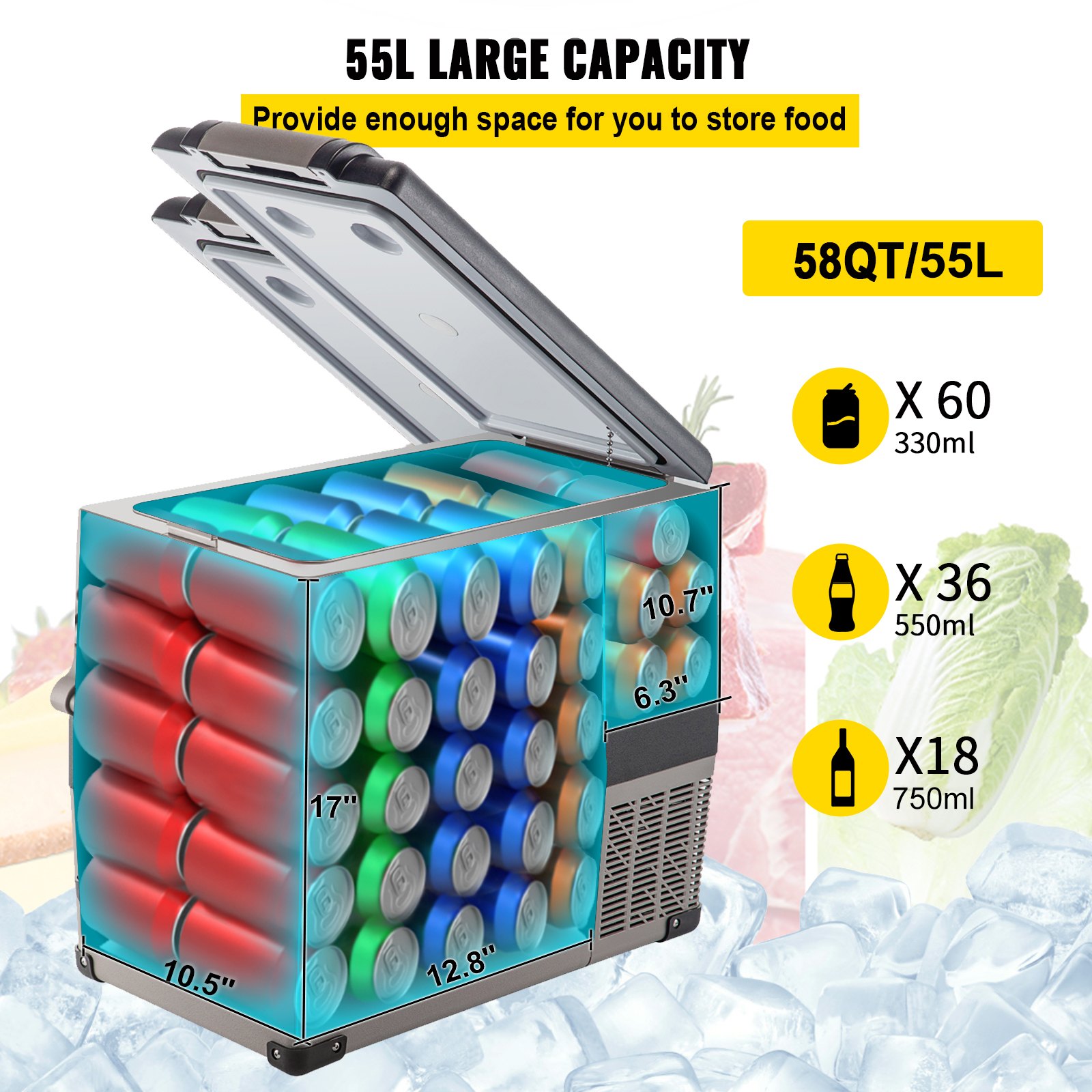 Frigo Elettrico Elettrico 24L 12V 220V Mini Frigorifero Portatile Per Auto Modalita Calda Fredda Funzione Eco 91501565
