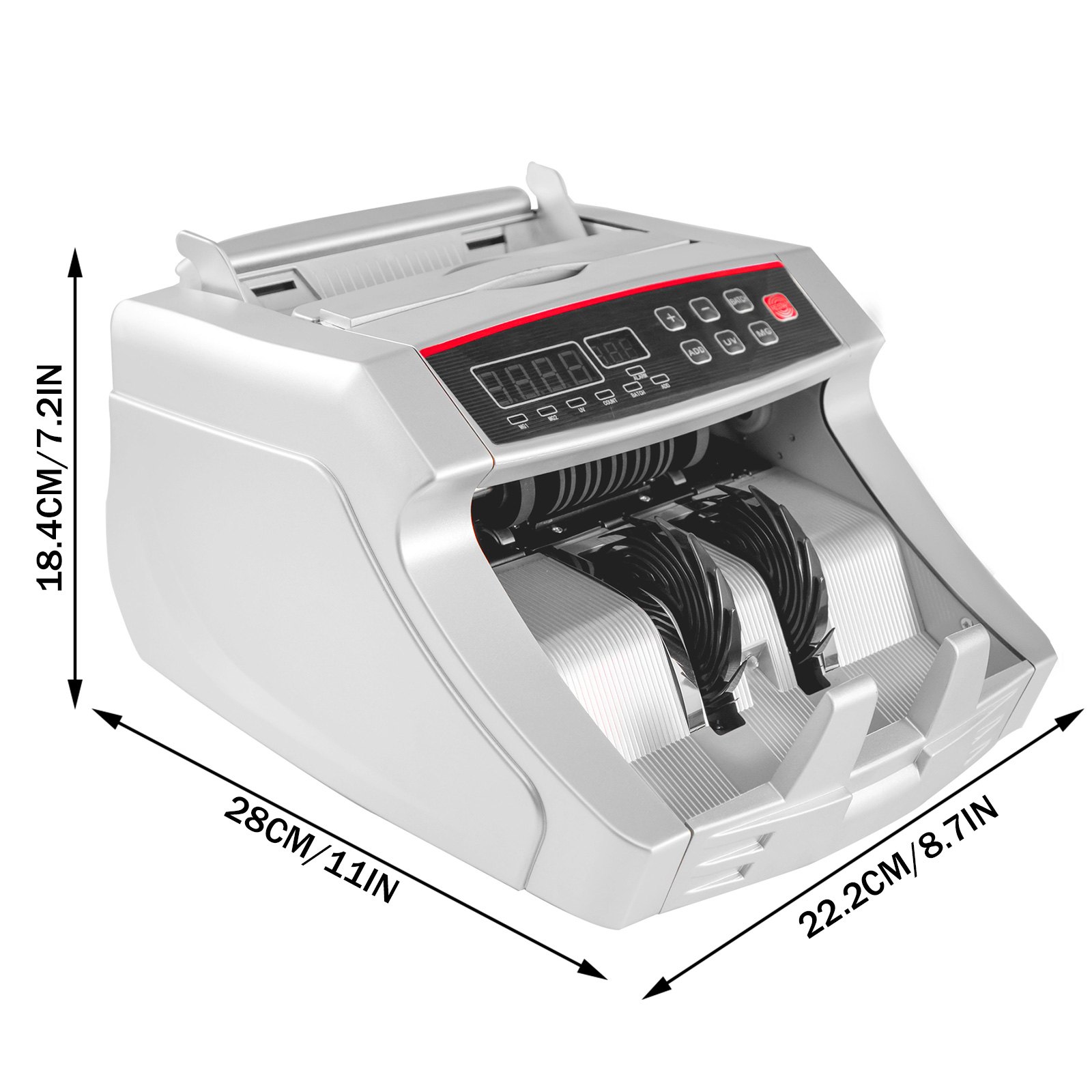 Contatore Soldi Uv Mg Ir Macchina Contasoldi Con Rilevatore Di Falso | Display LCD, UV/MG/IR Per Negozi, Banche E Supermercati Rilevatore Falsi - Foto 6