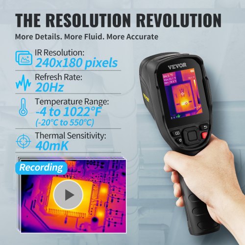 Termocamera Compatta A Infrarossi - Risoluzione 240x320, Schermo 2", Per Rilevazione Temperatura - Foto 12