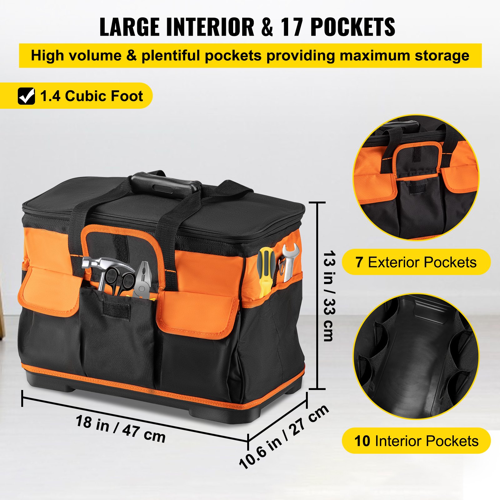 Borsa Per Attrezzi Con Ruote Solidcraft - Trolley Portautensili, Poliestere 1680D, Dimensioni 46x39x26 Cm