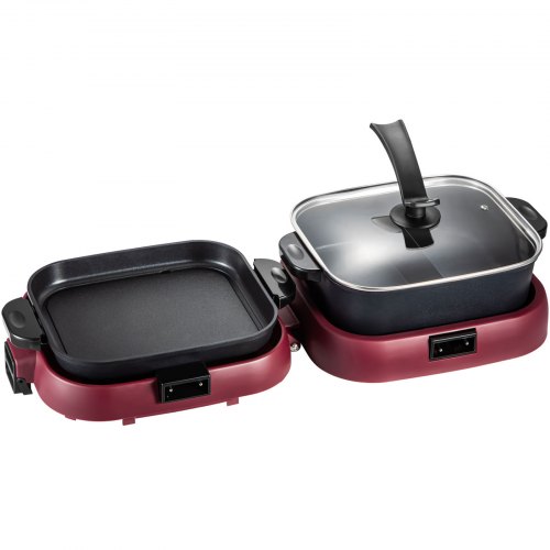 Hotpot E Grill Elettrico 2 In 1 - Pentola Antiaderente Senza Fumo, Temperatura Regolabile, Per 5-6 Persone, Ideale Per Feste E Cene In Famiglia