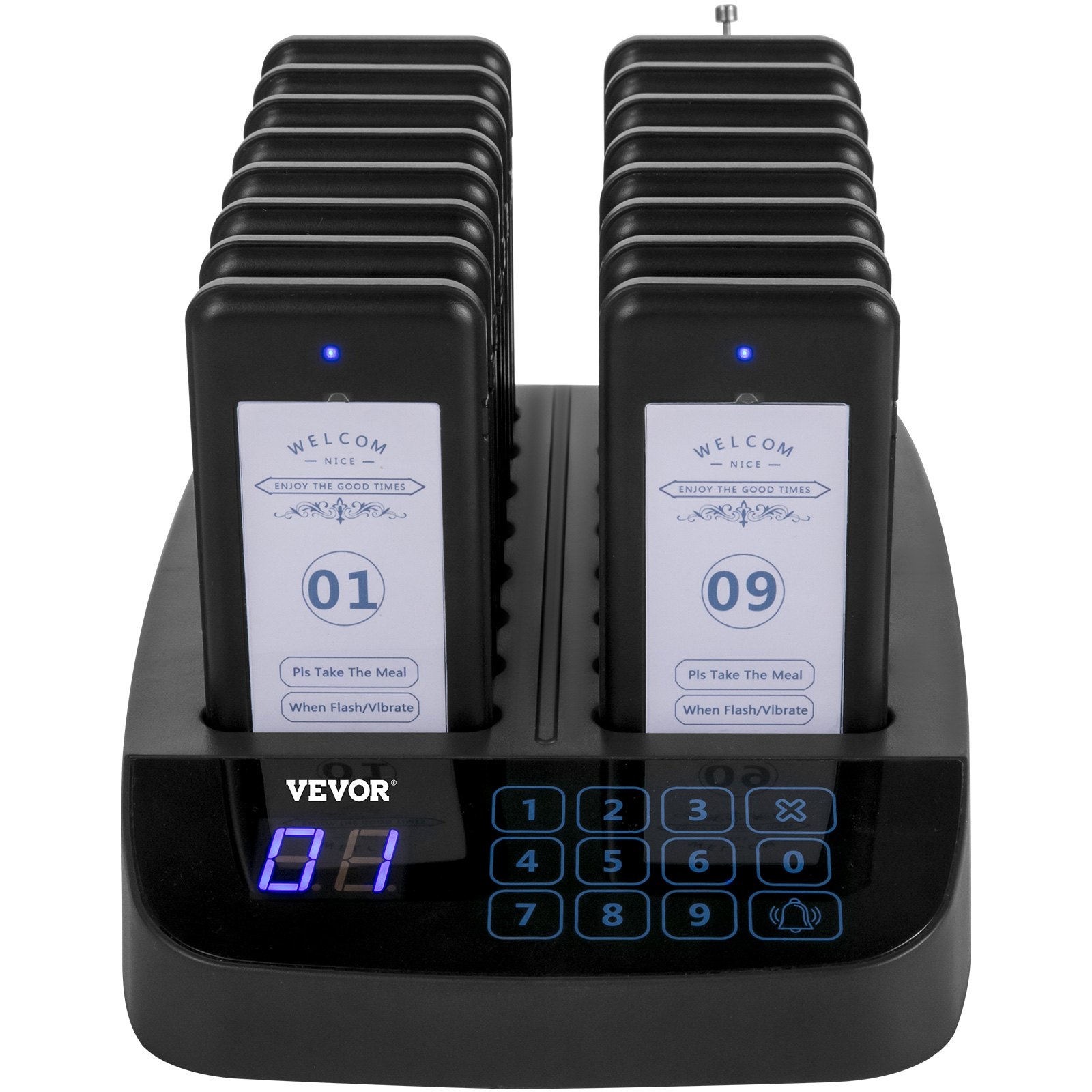 Sistema Cercapersone Wireless Per Ristoranti, Bar, Hotel - 1 Trasmettitore E 16 Ricevitori, Impermeabile E Con 3 Modalità Di Avviso - Foto 2