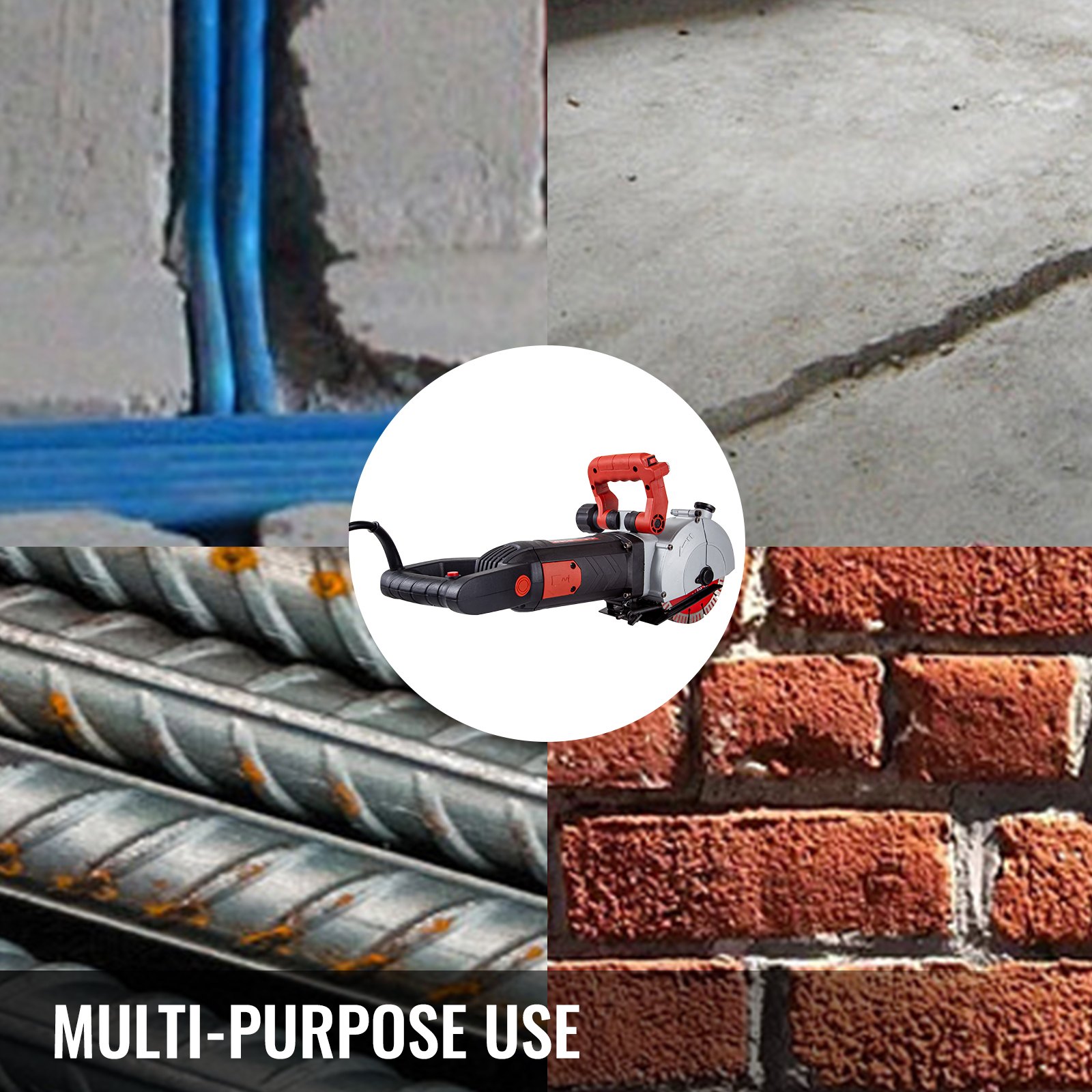 Scanalatrice Per Muri 1700W Con Laser - 2 Lame Diamantate, Aspirapolvere, Per Cartongesso E Muratura