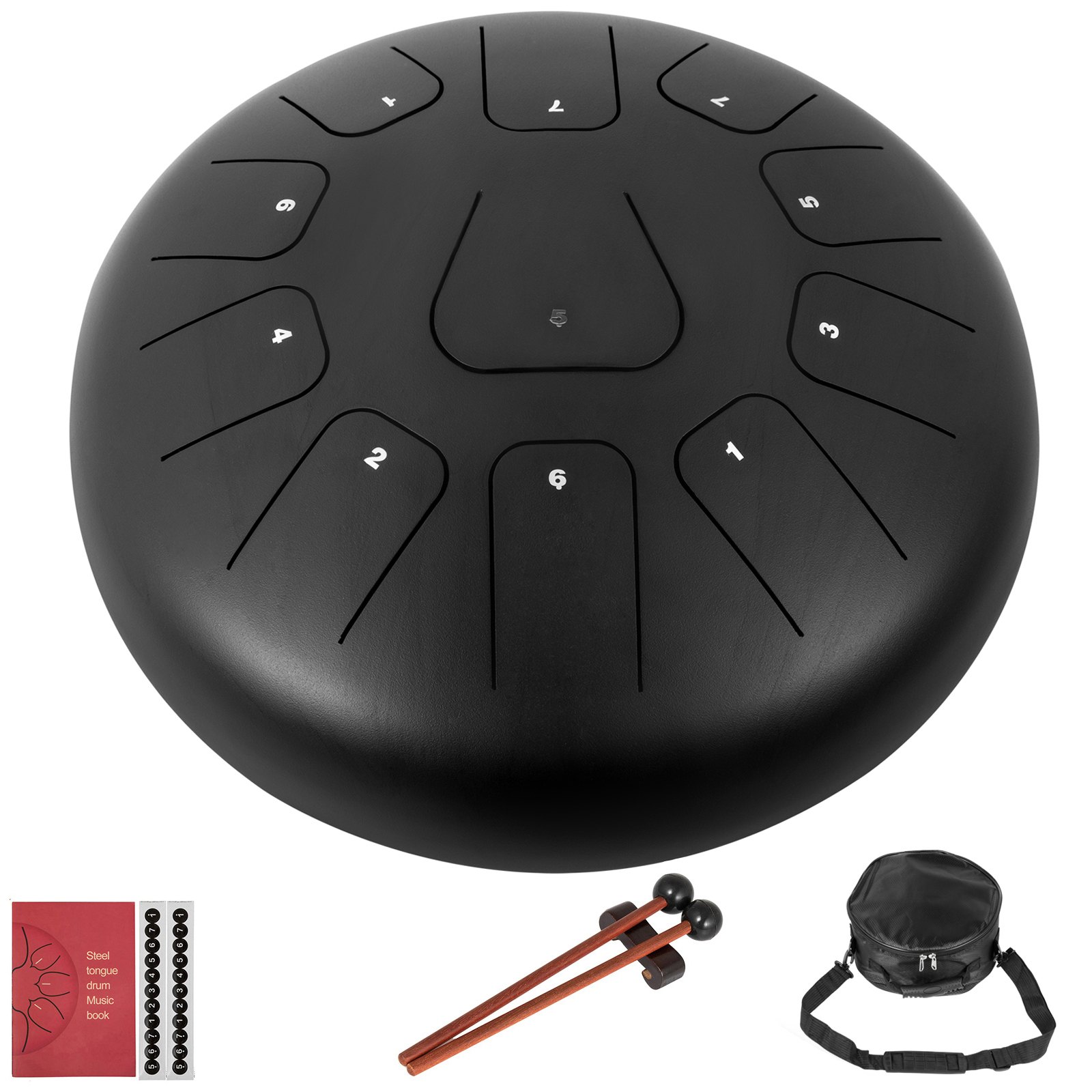 Mini Tongue Drum In Acciaio - Tamburo Handpan 6 Note Con Bacchette, Per Meditazione E Yoga (Verde) - Foto 12