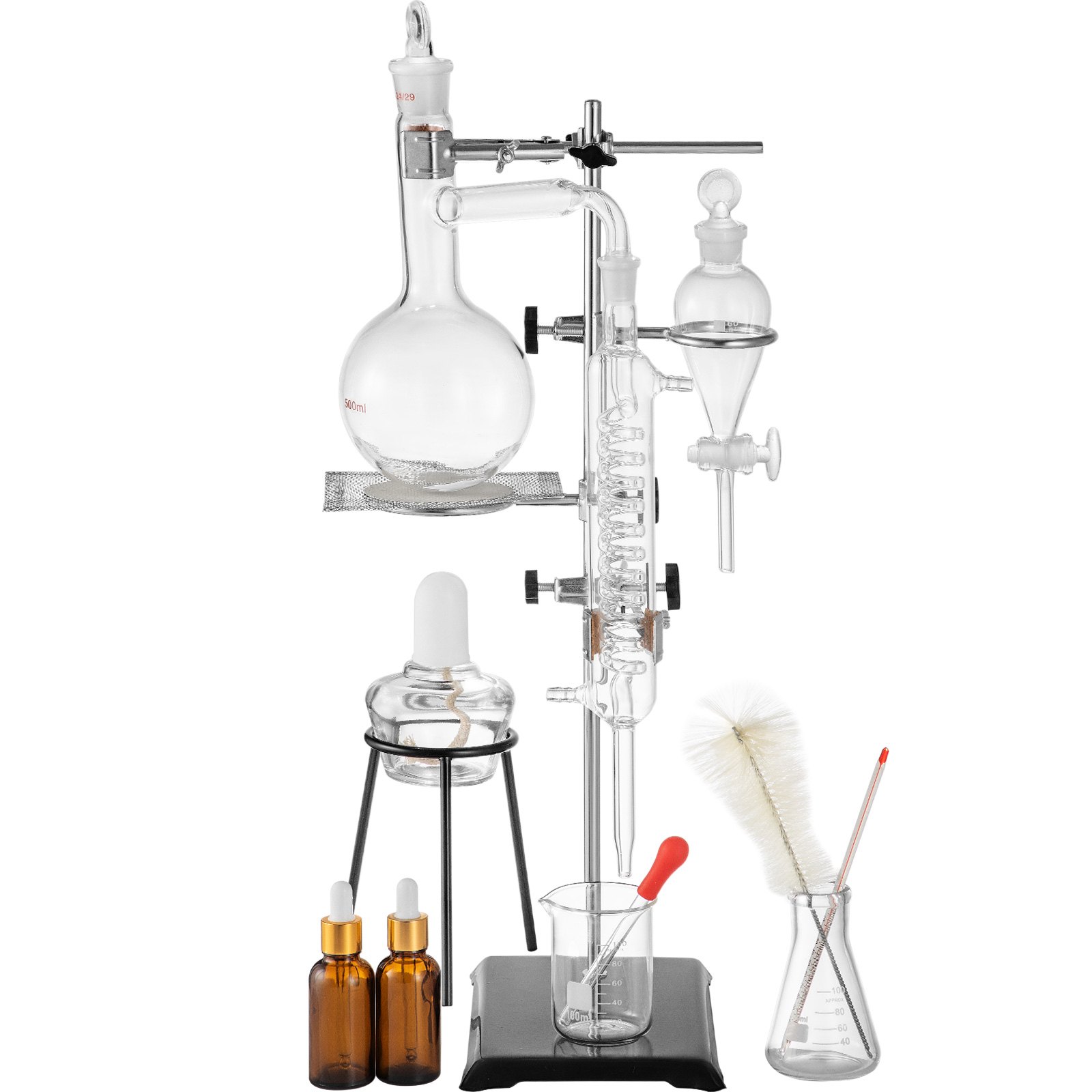 Kit Distillazione VEVOR 29 Pezzi - Vetro Borosilicato 3.3, 1000ml, Per Oli Essenziali, Laboratorio, Casa - Foto 12