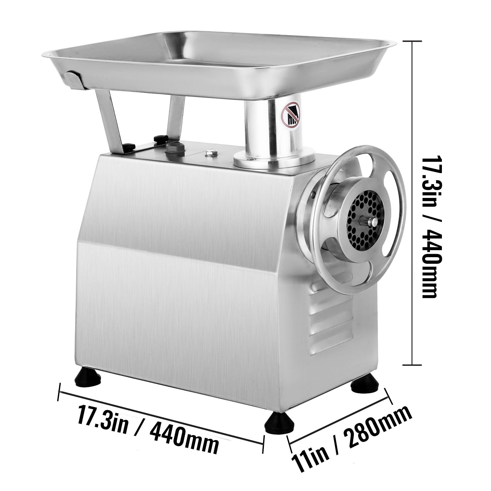 Tritacarne Elettrico 2800W In Acciaio Inox - Macchina Per Carne E Salsicce, Con Ingranaggi Metallici E Funzione Inversione (3 Dischi Forati)