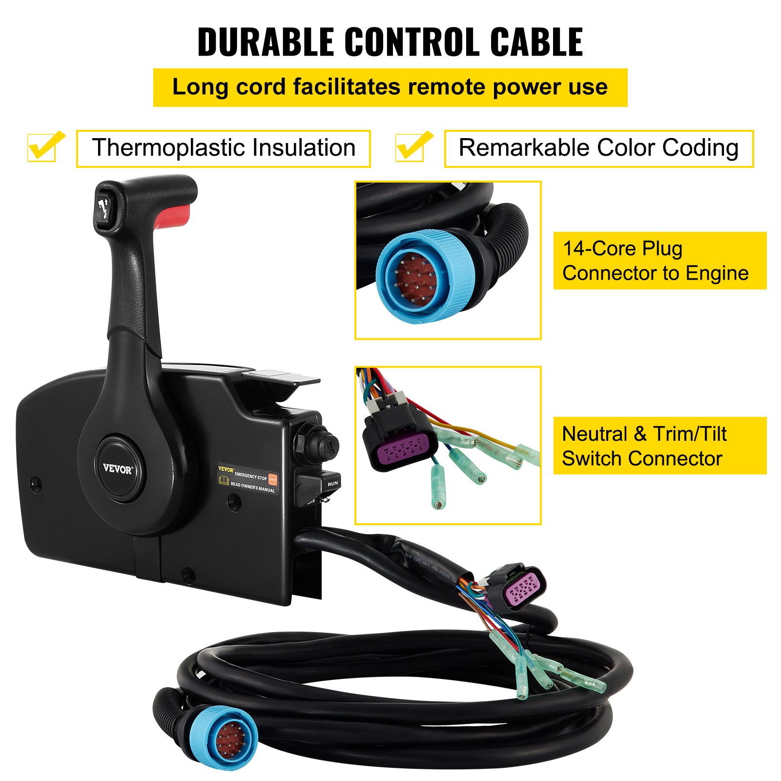 Interruttore Assetto E Inclinazione Per Motore Fuoribordo, Ricambio Aftermarket Codice 704-82563-41-00, Cavo 2,2 M