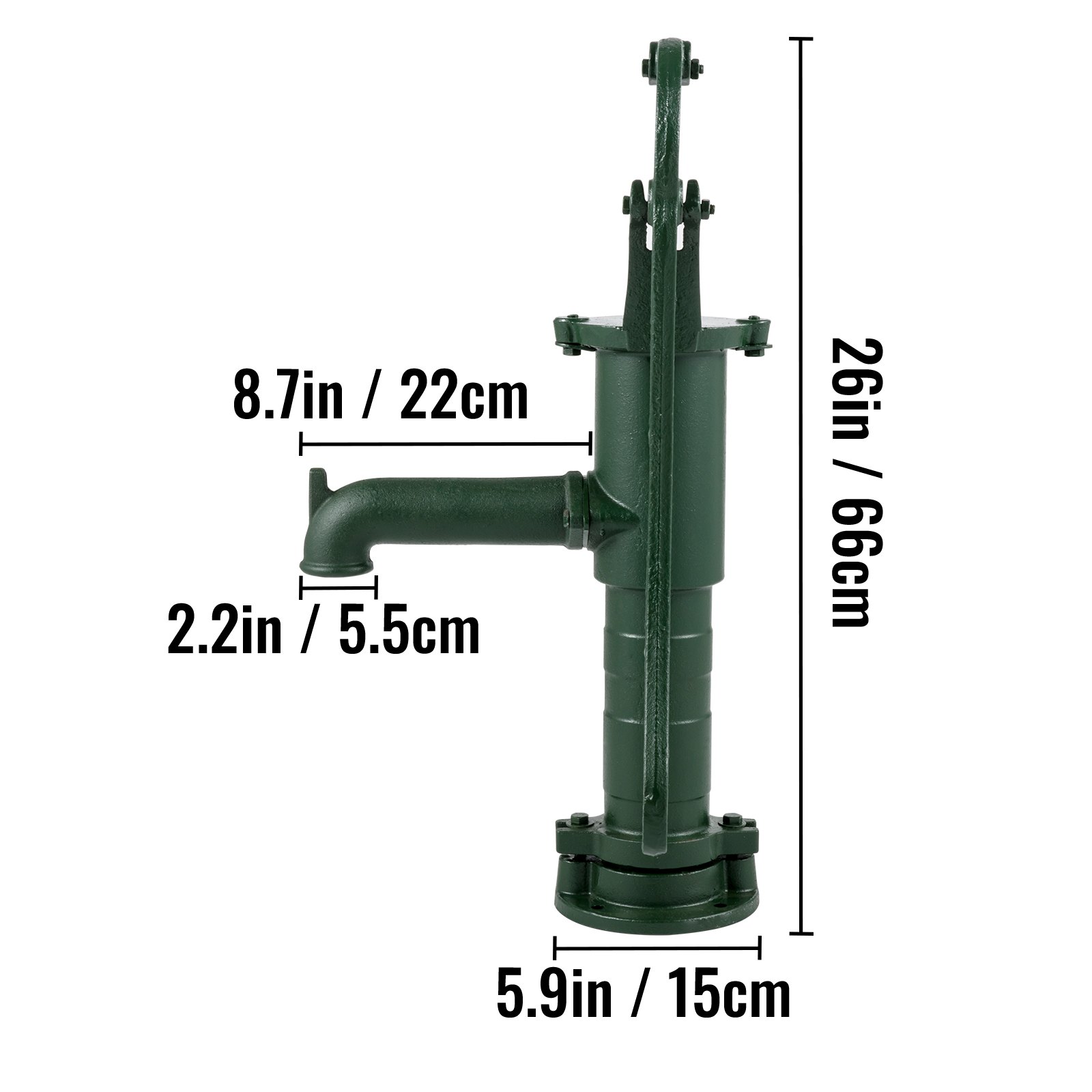 VEVOR Supporto Per Pompa Manuale In Ghisa 22,86 X 22,86 X 66 Cm - Foto 7