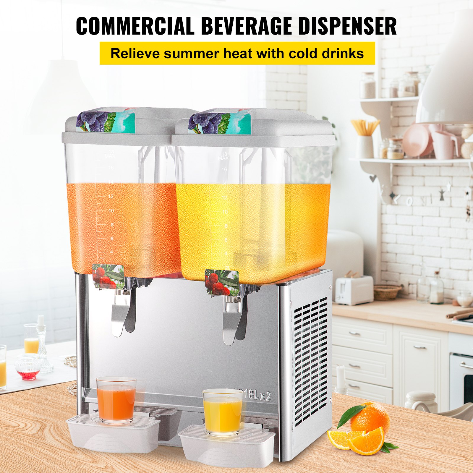 Cuenco Frío De Acero Inoxidable Para Servir Alimentos - Bandeja Con Compartimento Para Hielo (21.5x21.5x6.6 Cm)