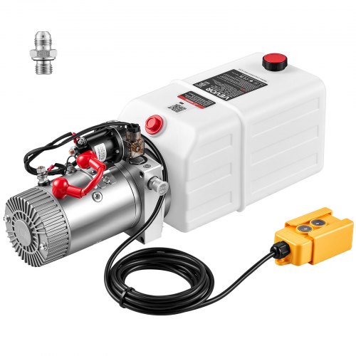 VEVOR hydraulische krachtbron, hydraulische pomp 1600 W 7 Qt 3,4 L/min, enkelwerkend, voor laadkleppen, schaarheftafels, baktransportbanden, overdrukbeveiliging 22 MPa, overdrukventiel, handmatige regelaar, horizontale montage