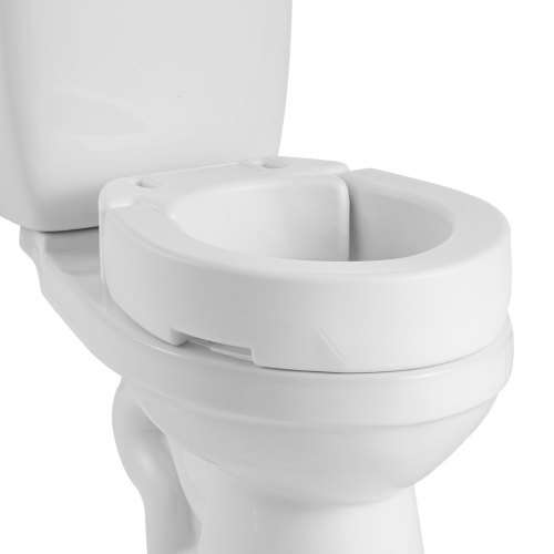 VEVOR toiletbrilverhoger met een draagvermogen van 136 kg en een hefhoogte van 88,9 mm. Deze verhoogde toiletbril is gemaakt van HDPE en heeft een ver