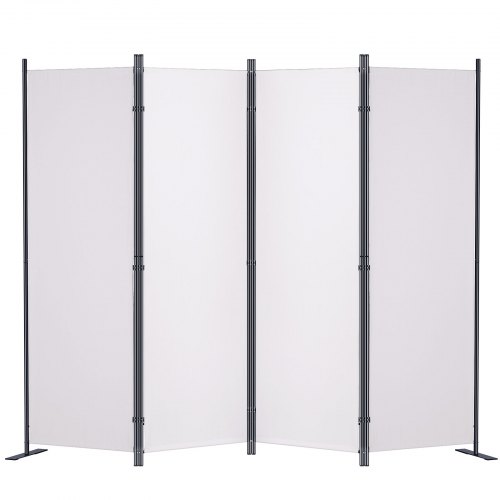 VEVOR kamerscherm 4 panelen opvouwbaar privacyscherm 99" x 12" x 63" wit afbeelding