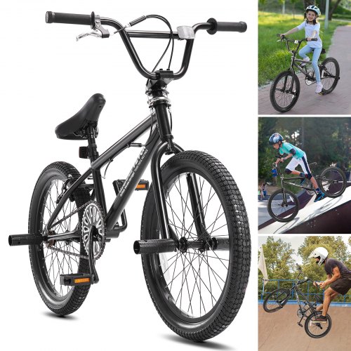 VEVOR BMX-fiets 50,8 cm wiel Freestyle stalen frame 120 kg laadvermogen zwart afbeelding