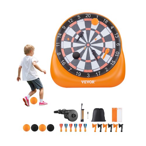 VEVOR Opblaasbaar voetbaldartbord met 4 kickballs en 6 darts, 200x140x200cm afbeelding