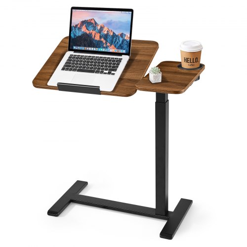 VEVOR bijzettafel 700x400 mm laptoptafel nachtkastje banktafel staand bureau, voor thuiswerkplek, in hoogte verstelbaar van 680 tot 1080 mm, bijzettaf