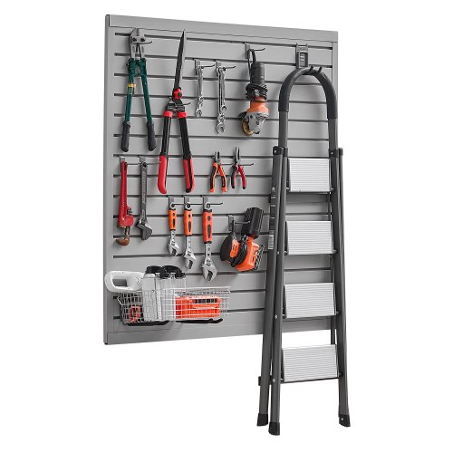 VEVOR Gereedschapswand 1230x1235x20mm PVC Grijze Garage Slat Wand 136kg per Paneel afbeelding