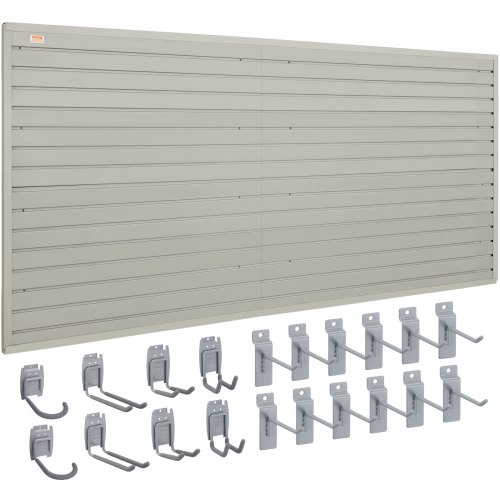 VEVOR wandpaneel gereedschapswand 243,8 x 129,1 cm wandpaneel WPC gereedschapshouder organizer, lamellenwand slatwall ophangbord ophangbord wandhouder ideaal voor werkplaats magazijn kelder werkbank garage afbeelding