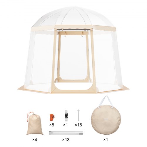 VEVOR pop-up paviljoen camping koepel bubbeltent 4-8 personen 3x3x2,1m afbeelding