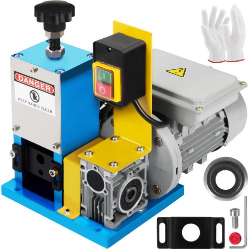 VEVOR Elektrische draadstripmachine, 1,5-25 mm elektrische kabelstripmachine, 180 W eenfase kabelstripmachine, HXSMS-025 model kabelstripper met mes en handschoenen, kabelstripgereedschap