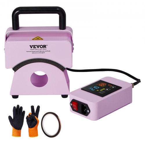 VEVOR Cap Warmtepers Transferpers Sublimatie Transfer Hoedenpers 15x8cm Paars afbeelding
