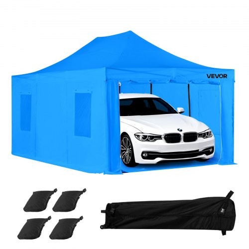 VEVOR Draagbare spuitcabinetent (587x398x178 cm) Spuitcabinetent voor spuitverven, waterdichte en opvouwbare spuitcabine met 4 gaaszijramen voor auto-