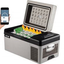 VEVOR Auto Koelkast Compressor, 20L Auto Koelkast Mini, 45W Mini Koelkast, APP of Handmatige Bediening, Geschikt voor Gebruik Thuis, in Auto's, Boten, Vrachtwagens om Dranken, Groenten, Fruit, enz