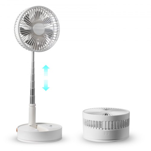 VEVOR standventilator opvouwbaar 198 mm tafelventilator 294 CMF ventilator met 4 snelheidsniveaus batterijventilator oscillerend 7200 mAh voor buitenactiviteiten zoals kamperen, vissen, reizen