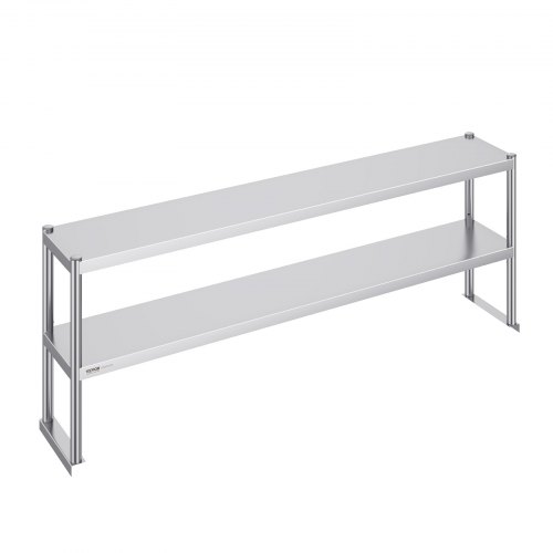 VEVOR dubbele bovenplank RVS 2-laags voorbereidingstafel 305x1829x640mm afbeelding