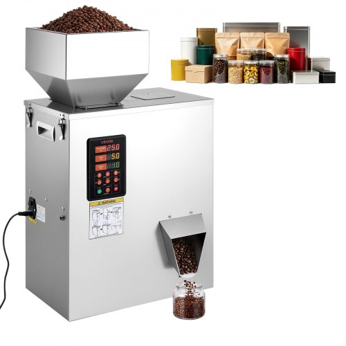 VEVOR Poederdoseermachine, Deeltjesdispenser, Automatische Poedervuller, 10-500 g, Intelligent Wegen & Vullen, Roestvrijstalen Constructie, Hoge Nauwk