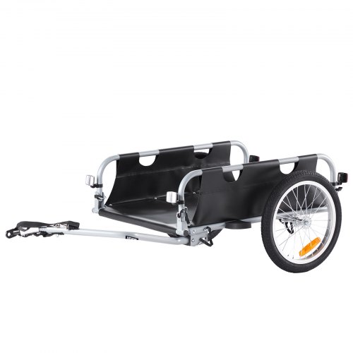VEVOR Fietskar, 45 kg laadvermogen, transportkar, opvouwbaar en opbergbaar, snelsluiting met universele koppeling, 41 cm wielen, veilige reflectoren, past op 558,8-711,2 mm fietswielen afbeelding