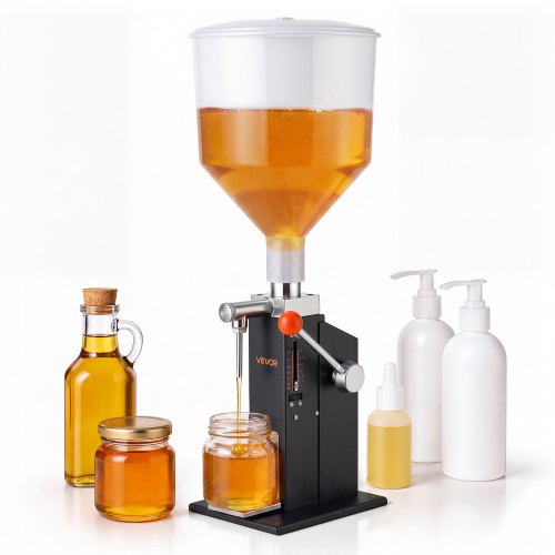 VEVOR handmatige vulmachine voor vloeistoffen van 5-60 ml met een reservoir van 10 liter, geschikt voor dranken, olie, honing, shampoo en lotion. De m