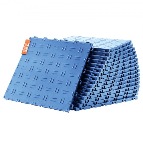 VEVOR garagevloerbeslag 305 x 305 x 13,4 mm set van 25 industriële vloer antislip dubbelzijdige structuur garagevloer voor garages kelders reparatiewerkplaatsen blauw afbeelding