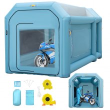 VEVOR Opblaasbare Spuitcabine 4x2,5x2,5 m Werktent 210D Oxford-stof en PVC Lakcabine met Opblaasventilator en Ventilatieventilator voor het Schilderen van Auto-onderdelen, Kamperen in de Buitenlucht