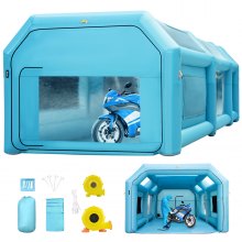 VEVOR Opblaasbare Spuitcabine 6x3x2,5m Werktent Blauw Lakcabine van 210D Oxford-stof en PVC met Inflatieventilator en Ventilatieventilator voor het Schilderen van Auto's, Kamperen in de Buitenlucht