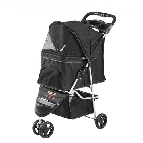 VEVOR Hondenbuggy 83x45x99cm Hondenkar 16kg Laadvermogen Opvouwbare hondentrolley Aluminium frame 600D Oxford-stof Nylon gaas Venster 3 EVA-wielen Hondenkrat Dierenbuggy Katbuggy Huisdierentransport