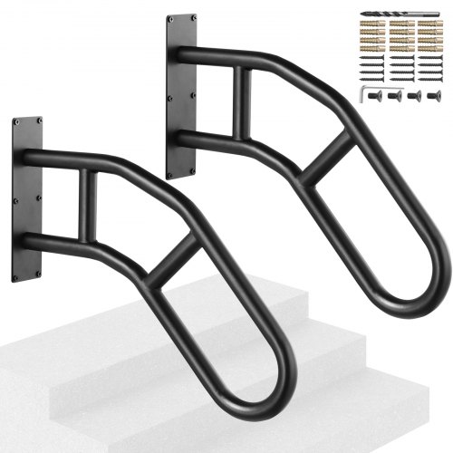 VEVOR 2x reling trapleuning leuning trap 737mm wandmontage 1-3 treden afbeelding