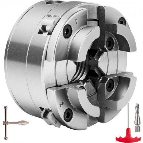 VEVOR 4-Klauws Zelfcentrerende Klauwplaat voor Houtbewerkingsmachines 70 mm, Klauwplaat Ondersteuning en Centrering met 4 Kaken, 4-Kaak Metalen Draaibank Klauwplaten voor CNC Draaibanken Slijpmachine