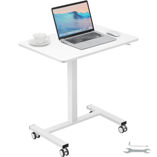 VEVOR Laptoptafel in hoogte verstelbaar 713-1118 mm Notebooktafel Projectietafel Witte laptoptafel Oprolbaar 690 x 480 mm Mobiel bureau Onderhoudstafel Computerbureau Werkstation voor thuis, op kantoor