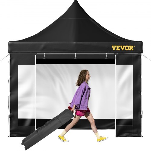 VEVOR vouwtent 3x3m tuintent vouwtent PVC partytent tent opvouwbaar zwart afbeelding