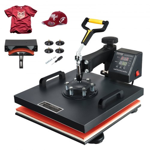VEVOR Warmte Persmachine Transferpers Hittepers Warmtepersmachine 2 in 1 Sublimatie Machine 1500W Warmteoverdrachtsprinter met Lcd Digitaal Display afbeelding