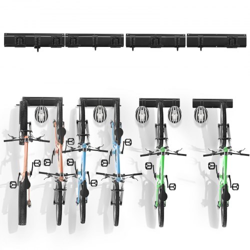 VEVOR fietsenrek wandmontage garage 6 fietsen + 5 helmen afbeelding