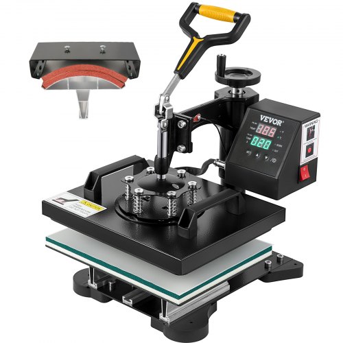 VEVOR Warmte Persmachine 2-in-1 Transferpers 25,4 x 30,5 cm Hittepers 650 W Textielpers Diy Warmtepers 0-250 °C Hete Pers 360 Grand Draaibare Basis afbeelding