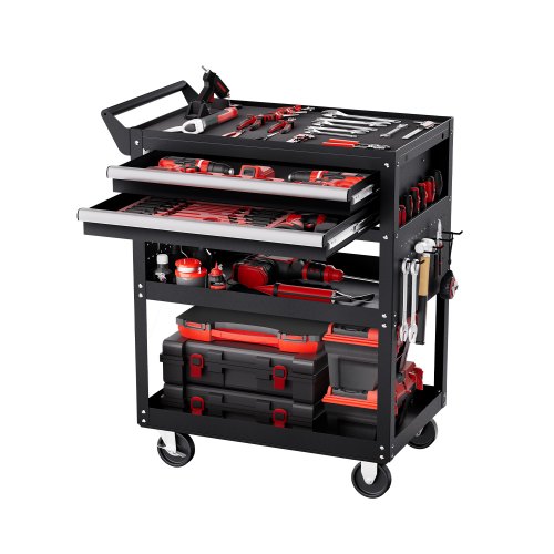 VEVOR Gereedschapswagen 181 kg Werkplaatswagen Transportwagen 785 x 450 x 945 mm Zwart afbeelding