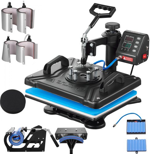 VEVOR Transferpers Hittepers 10 in 1 Warmte Persmachine 12 x 15 T-shirt Pers Zwart voor Pennen Mokken Caps afbeelding