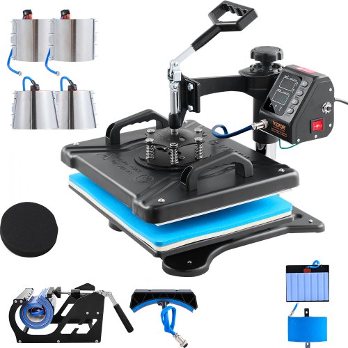VEVOR Transferpers Hittepers 10 in 1 Warmte Persmachine 12 x 15 T-shirt Pers Zwart voor Pennen Mokken Caps afbeelding