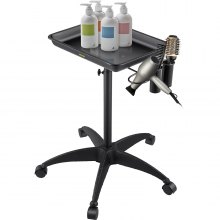 VEVOR Laboratoriumwagen Rolling Salonblad RVS Hoogte 66-110cm Serveerwagen Zwart